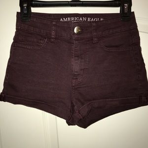Burgundy American Eagle shorts